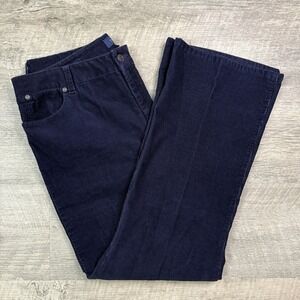 Talbots corduroy pants women's 14 blue stretch curvy festival western preppy